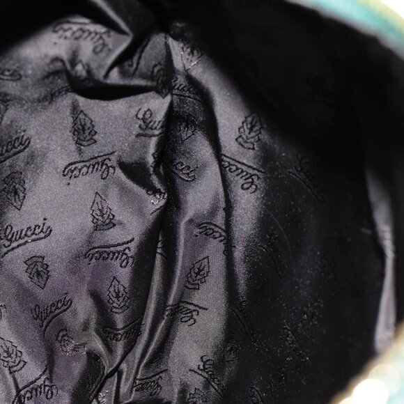 GUCCI Backpack Leather Green Gold Auth ki4889 - Picture 11 of 16